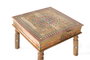 GINER Y COLOMER Table de Centre en Bois de Mango avec Détails Peints à la Main - Structure Robuste, Finition Artistique et Artisanale